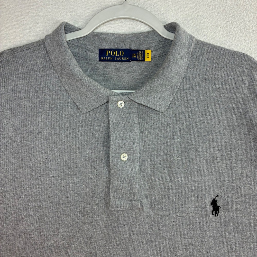 Polo Ralph Lauren Polo Shirt Men 2XLT Gray Short Sleeve Casual Preppy Tall